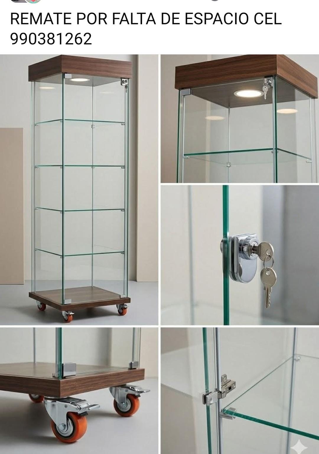 Vitrina con ruedas